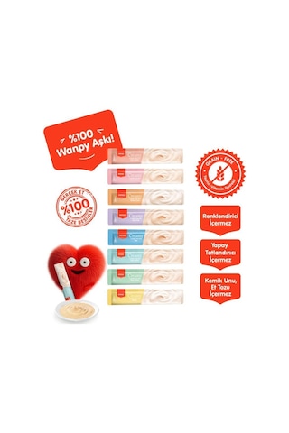 Wanpy Creamy Cat Treat Karışık Krema Sıvı Kedi Ödül Maması 14 Gr X 20 Adet