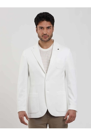 Dufy Ekru Erkek Slim Fit Düz Mono Yaka Casual Ceket - 104444-ekru Ekru