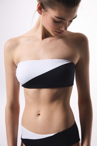 Penti Siyah Beyaz Gina Straplez Bikini Üstü