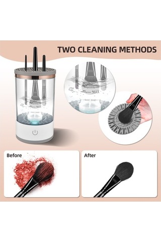 Didadodo Usb Şarjlı Otomatik Döner Makyaj Fırçası Temizleyici - Tüm Boyutlar İçin Uygun Şeffaf Küçük Boyutlar İçin Uygun Şeffaf