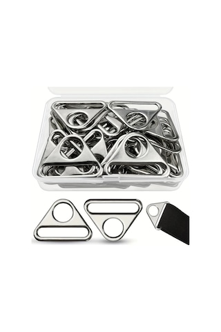 Fochsia 40 Adet Üçgen Kanca Gümüş Renk D Halka 35mm Toka Seti Dıy Çanta Köpek Tasması Cüzdan Aksesuarları