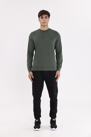 Rowinger Merserize Efektli Yumuşak Doku Ayarlanabilir Kapüşonlu Rahat Kalıp Kapüşonlu Sweatshirt Haki