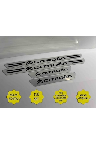 Citroen Berlingo İle Uyumlu Kapı Eşiği Koruyucu Ön - Arka 4'lü Set