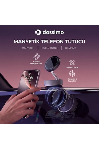 Dossimo 360 Dönebilen Ayarlanabilir Araç İçi Vakumlu Magsafe Telefon Tutucu - K10a Gri