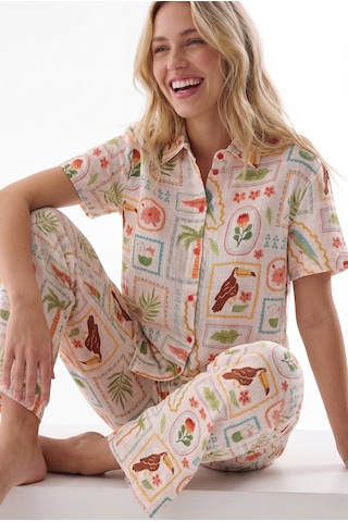 Nbb Kadın Sarı Seaside Önden Düğmeli Pijama Takım
