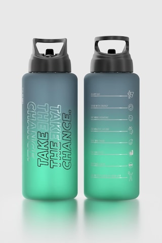 Renga Moly Çift Renk Yazı Desenli 1000 Ml Pipetli Mat Tritan Matara 912117 Siyah-petrol Siyah