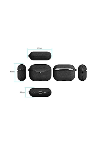 Apple Uyumlu AirPods Pro 2 Kılıf Deri Görünüm Silikon A03