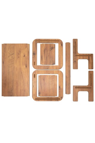 Çocuk Etkinlik Masası - Çocuk Oyun Çalışma Masası Çift Kişilik Ceviz