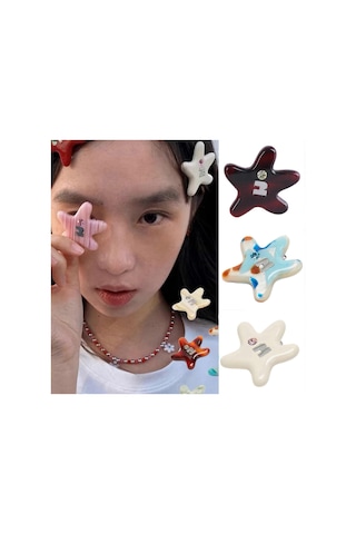 Denizyıldızı Şeklinde Saç Tokası Moda Saç Tokaları Partiler0008 Diğer