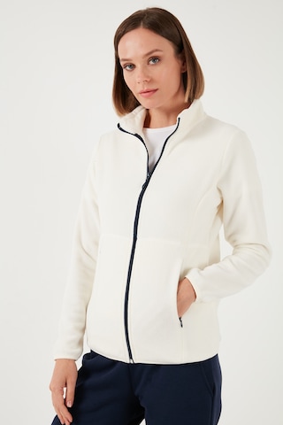 Lela Slim Fit Anti-Pilling Tüylenme Yapmayan Fermuarlı 2'Li Paket Polar Bayan Hırka 5907012S2 Ekru-Lacivert