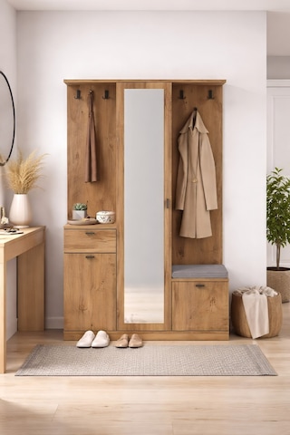 Harmony Partmanto Vestiyer Ayakkabılık 106x190x39 Cm - Modern Tasarım Kahverengi