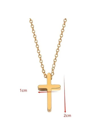 Solmayan Haç Kolye Titanyum Çelik Kolye Köprücük Kemiği Zinciri Basit Kolye Kadın Diğer