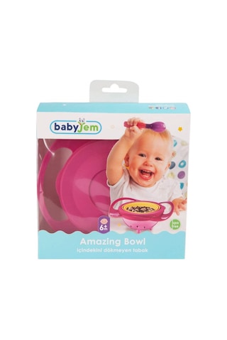 Baby Jem Dökülmeyen Bebek Mama Tabağı Pembe-32 Pembe