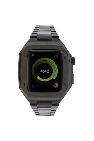 Apple Watch 44mm Metal Petek Kasalı Kordon - Siyah