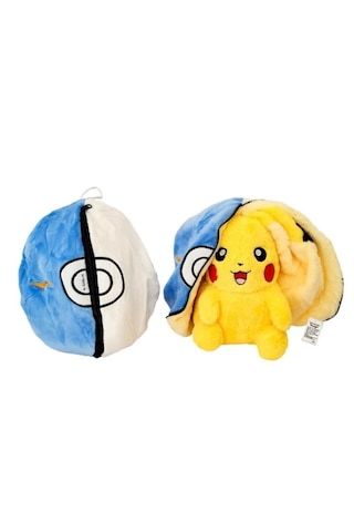 Pokemon Pikachu Peluş Oyuncak Sürpriz Peluş 40cm Uyku Arkadaşı Fermuarlı Mavi - Sarı