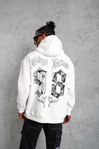 Vexor Erkek 98 Baskılı Kapşonlu Sweat - Beyaz