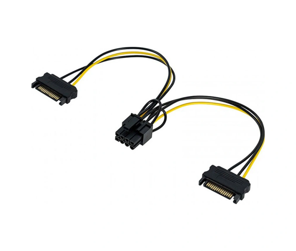 2x15 Pin Sata To 8pin 6+2 Pcı E Ekran Kartı Power Kablo 30cm