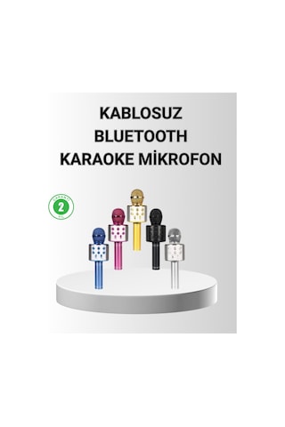 Bluetooth Karaoke Mikrofon - Yüksek Ses Kalitesi, Yankı Efektli, Uzun Ömürlü Pil