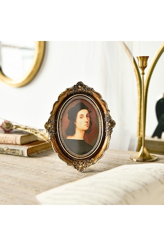 Sones Retro Taklit Ahşap Ev Dekor Fotoğraf Çerçeveleri, Özellikler: Oval-6 İnç