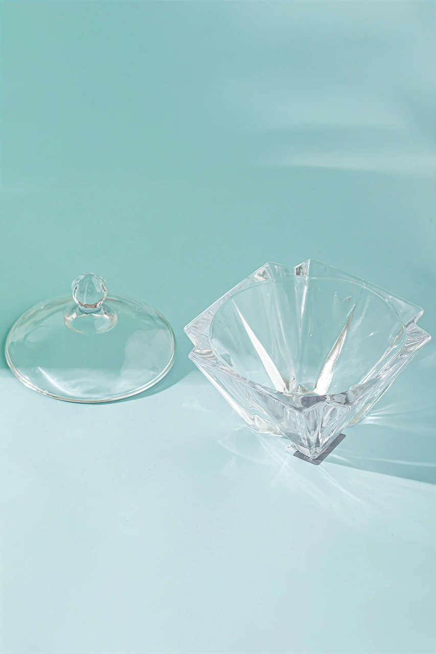 Porsima Dm605-2 Cam Şekerlik Sunumluk Lokumluk Kahve Yanı Drajelik 150 Ml Şeffaf