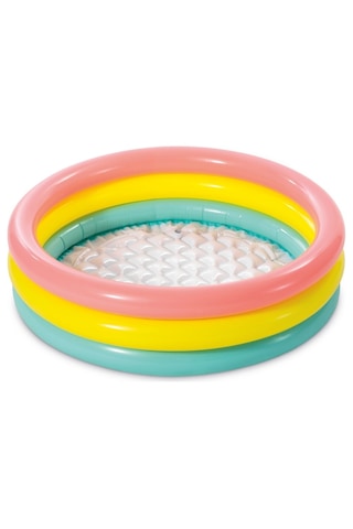 Bebek/çocuk Havuzu - 3 Boğumlu Yumuşak Taban Şişme Havuz - 86 X 25 Cm Sarı - Yeşil - Pembe