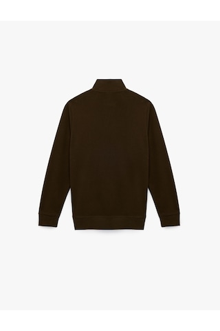 Koton Regular Fit Uzun Kollu Yarım Fermuarlı Sweatshirt Haki 6wam70199mk Haki