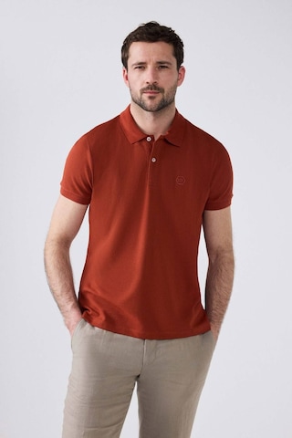 D's Damat Ds Damat Regular Fit Kiremit Pike Dokulu %100 Pamuk Kıvrılmaz Polo Yaka Nakışlı T-shirt 4HC14ORT51000 Kiremit