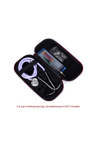Hfambition Eva Stetoskop Saklama Kutusu - Şok Ve Su Geçirmez, Sert Kasa Tasarımı, Kol Saati Ve Aksesuar Için Mesh Cep Siyah
