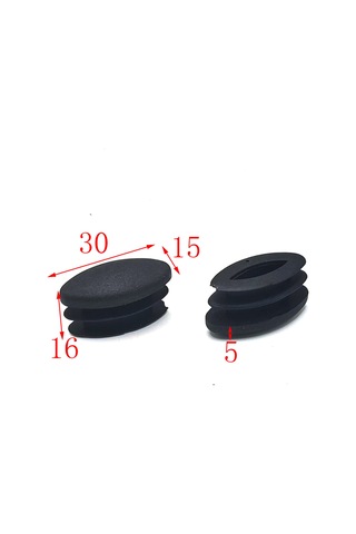 32 Parça Plastik Boru Uç Kapakları Mobilya Ayakları Oval Uç Kapakları Plastik Sandalye Bacak Koruyucuları Dolap Sandalyesi İçin Oval Boru Tapası Oval Boru Ek Parçası 15x30mm, Siyah Diğer