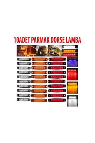10 Adet Parmak Lamba Led Dorse Lamba 6 Ledli 12V - 24V Mavi N11.4316