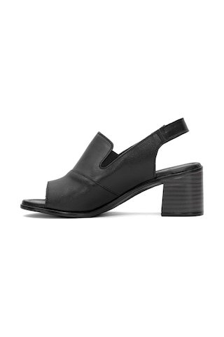 Venüs 24381825y Kadın Hakiki Deri Topuklu Sandalet Siyah Siyah