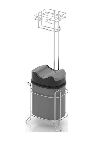 Tekno Tel Mg-098 Ayaklı Yedekli Wc Kağıtlık + Çöp Kovası Krom