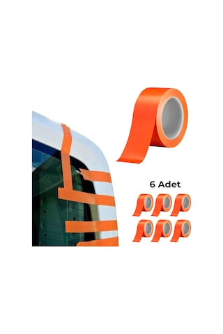6 Lı Paket 45 Mm Turuncu 30 Metre Pvc Aksesuar Bandı Cam   Ve Sabitleme Bandı 45 MM x 25 M
