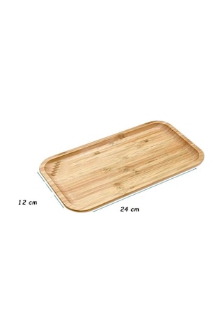 Morponi Bambu Dikdörtgen Sunum Tabağı - Yağdanlık Altlığı- Servis Tabağı 24 Cm X 12 Cm Dikdörtgen Bambu