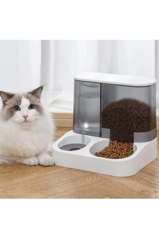 2'si 1 Arada Otomatik Kedi Mama Ve Su Kabı