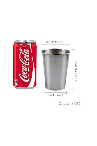 Cbtx 180ml Tek Duvar Elektropolisajlı Paslanmaz Çelik Kısa Şarap Bardağı Gümüş