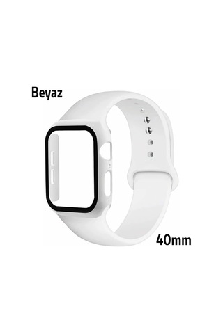 Ally Watch 4-5-6 40mm Silikon Kordon Kayış Ve Ekran Koruyucu Kılıf- 5775 - Hs08372490-3869 Koyu Yeşil