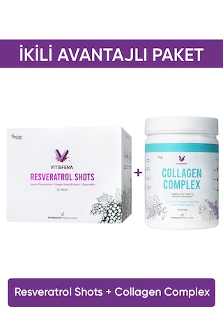 İkili Avantajlı Paket 2 Resveratrol Shots + Collagen Complex