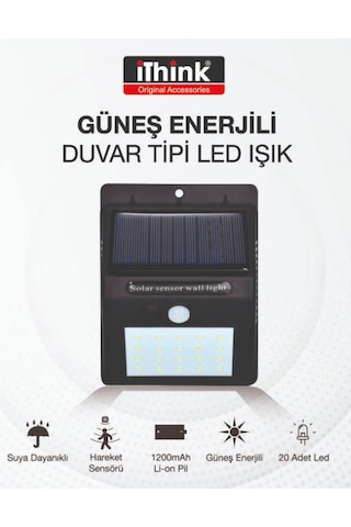Ithink Güneş Enerjili Led Aydınlatma Dış Mekan Açık Beyaz