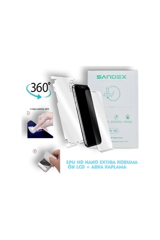 One Plus 7t Pro Uyumlu Nano Ön Ekran + Full Arka Kaplama Set 360 Koruma Esnek İnce - Sandex - Epu Hd 50570230