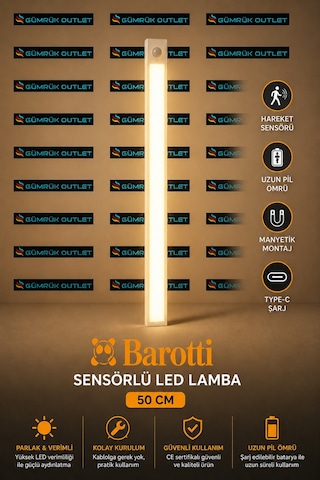 50 Cm Sensörlü Gün Işığı Led Lamba Beyaz