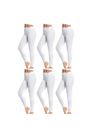 İyteks Kadın Likralı Uzun Tayt 6'lı 1001 Beyaz