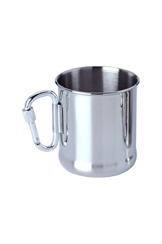 Fosenze 250ml Paslanmaz Çelik Kamp Bardakı, M3 Modeli, Sırt Çantası Taşıma Kancalı, Yüksek Dayanıklı, İçme Suyu Kapsülü METALİK