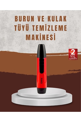 Raks Leo Burun Kulak Tüy Alma Makinesi 45 Dk Şarj Süreli Kırmızı Diğer