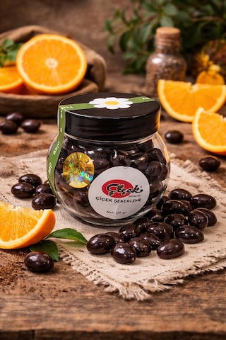 Portakallı Bitter Çikolata Draje 100 Gr