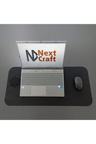 Keçe Bilgisayar Mouse Pedi Masa Üstü Düzenleyici Mat 70x32 Cm Siyah Ok