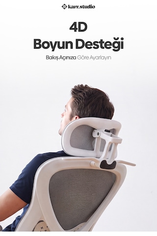 Karr Office Oslo Gri Ergonomik Çalışma Sandalyesi