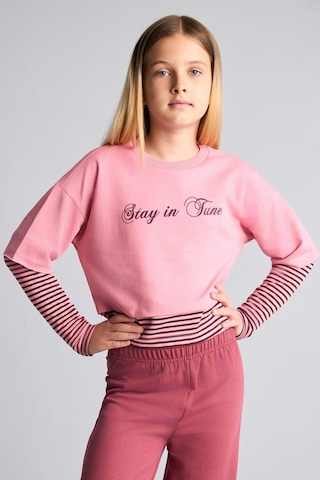 Defacto Baskılı Sweatshirt Üst Geniş Paça Alt 2li Takım Kız Çocuk I0855a826aupn181 Pembe-pn181