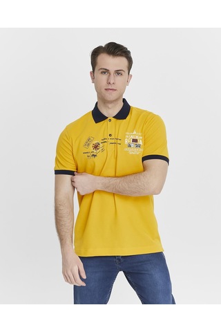 AR-MA Arma Erkek Likralı Pike Polo Yaka Tişört Y27374308801 Sarı