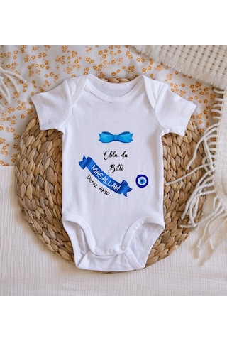 Bitmeyenkartus Bk Kids Isimli Sünnet Tasarımlı Bebek Body Zıbın - Model 1 Çok Renkli